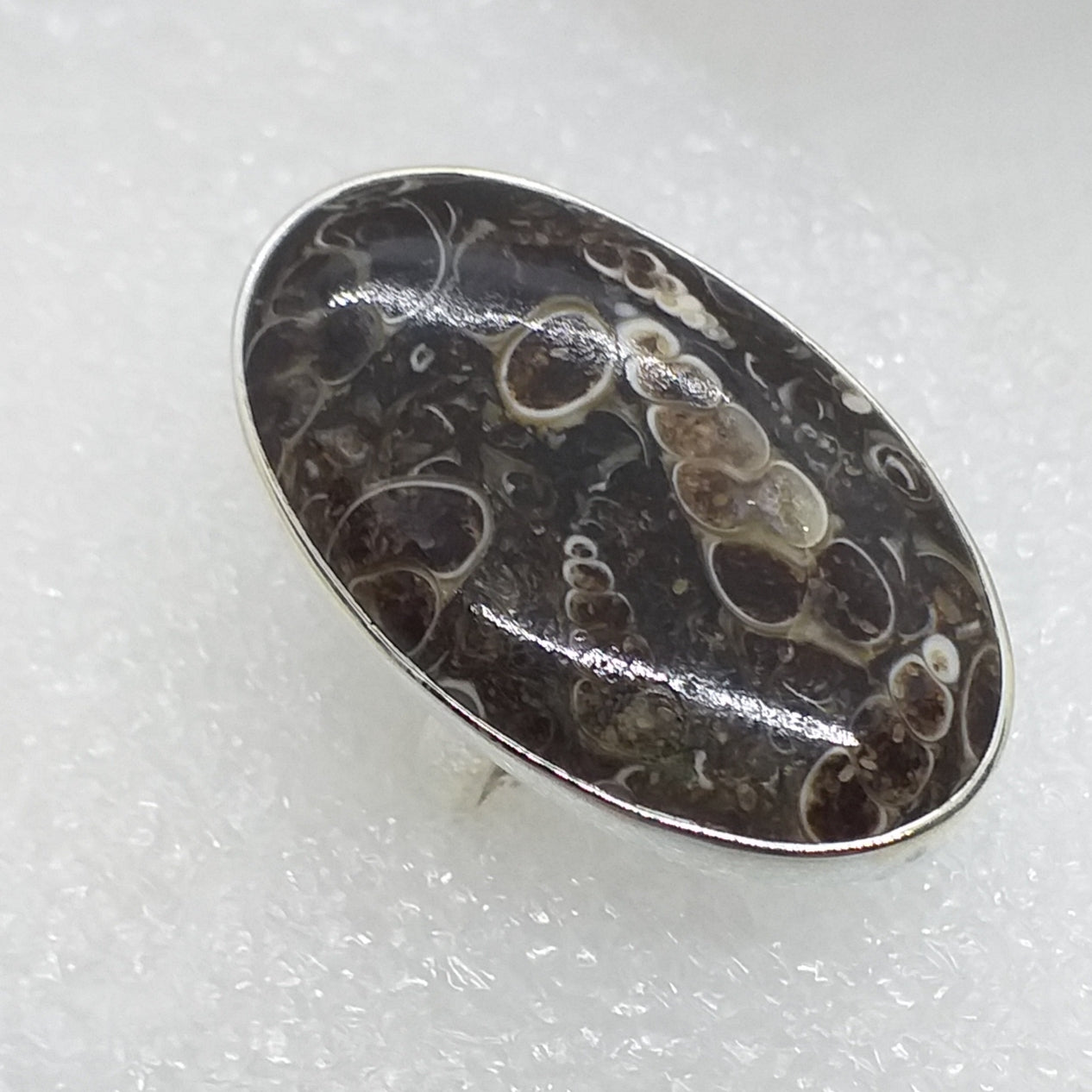 TURITELLAACHAT Ring Gr. 17 925 Silber RIESIG