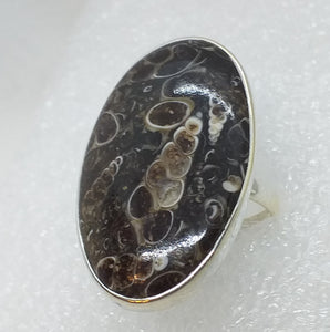 TURITELLAACHAT Ring Gr. 17 925 Silber RIESIG