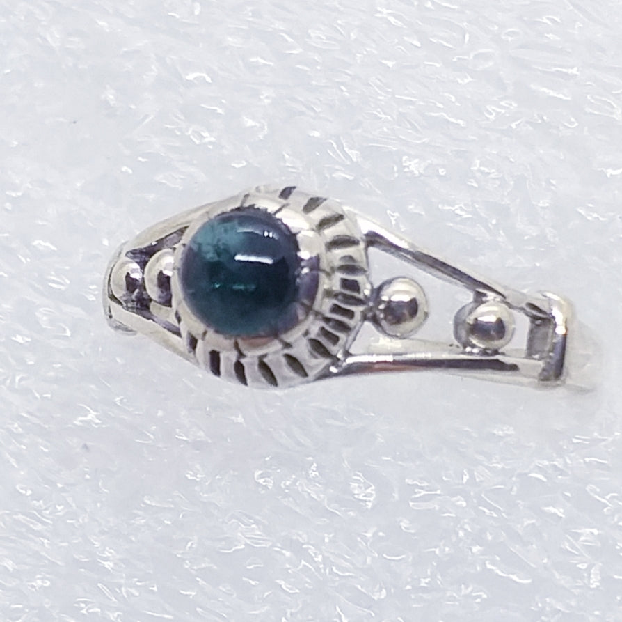 TURMALIN blau Indigolith Ring Gr. 18 925 Silber
