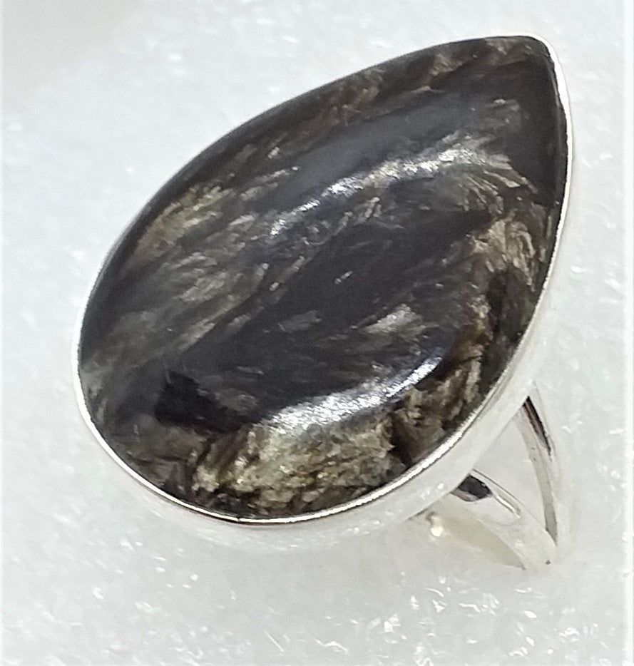 ANTHOPHYLLIT Ring Gr. 17,5 925 Silber Tropfen