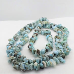 ECHTER  LARIMAR Kette 90 cm Steine bis 13 mm