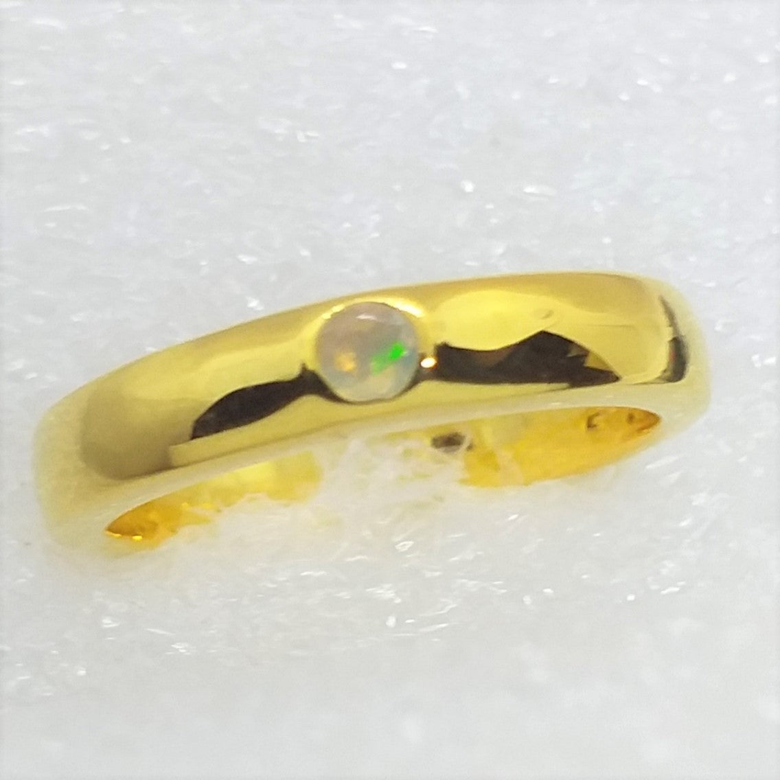 echter Natur OPAL Kristallopal Ring Gr. 18 925 Silber vergoldet Gold Welo