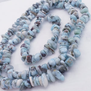 ECHTER  LARIMAR Kette 90 cm Steine bis 13 mm