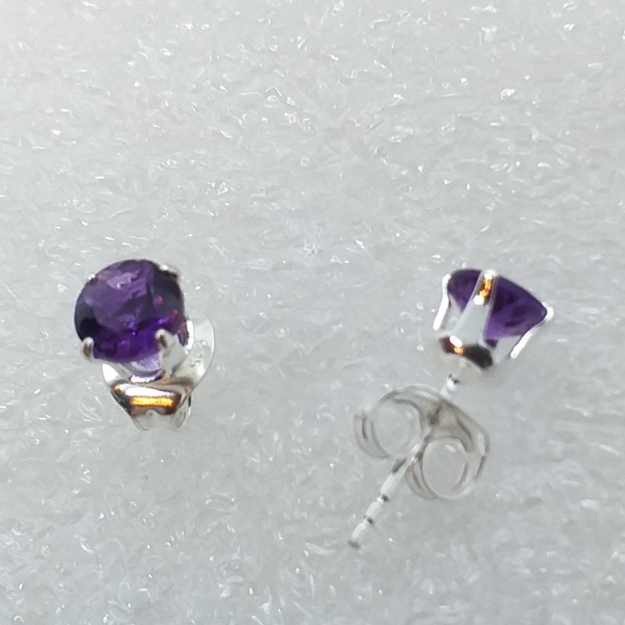 AMETHYST facett. Ohrringe Ohrstecker 925 Sterling Silber