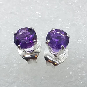 AMETHYST facett. Ohrringe Ohrstecker 925 Sterling Silber