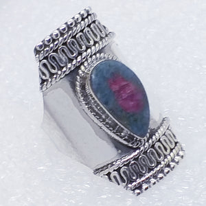 RUBINFUCHSIT mit Kyanit Ring Gr. 17 925 Silber