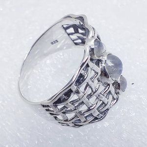 Regenbogenmondstein MONDSTEIN Ring Gr. 17 925 Silber