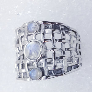 Regenbogenmondstein MONDSTEIN Ring Gr. 17 925 Silber
