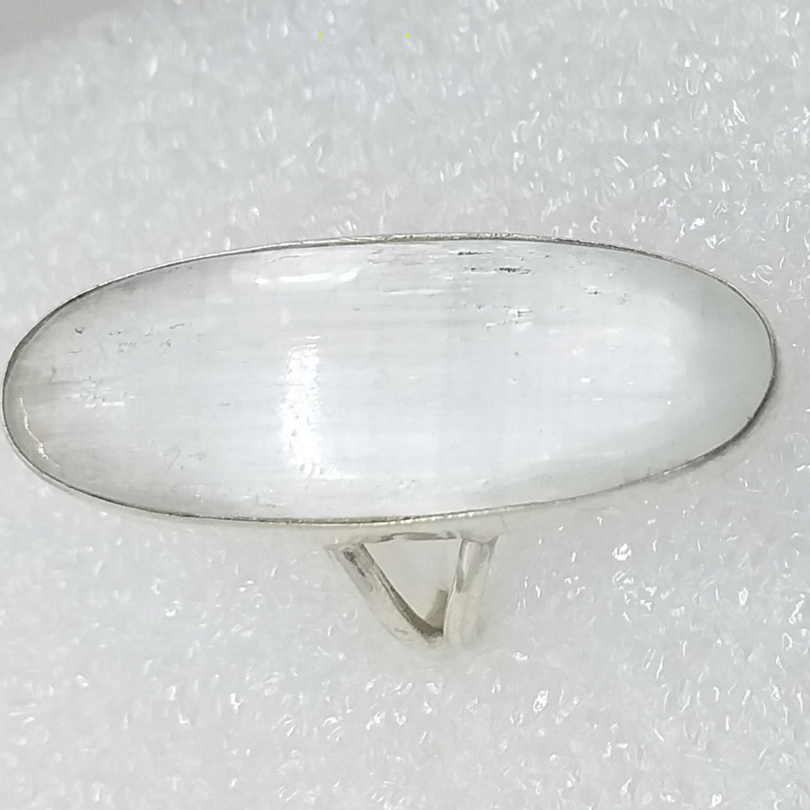 SELENIT Ring Gr. 17 riesig 925 Silber oval 35 mm
