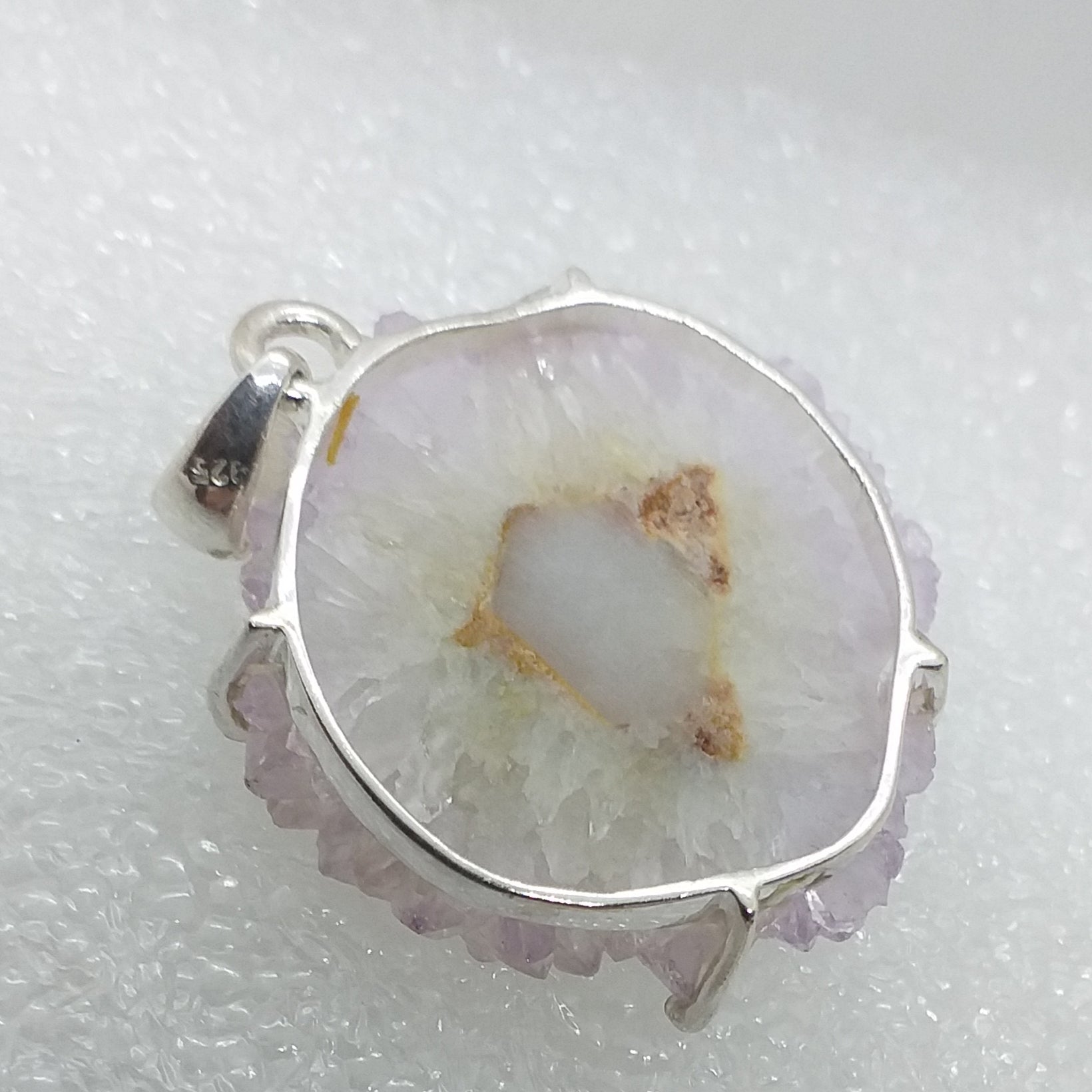 AMETHYST Stalaktit "Rose de France" Anhänger 925 Sterling Silber