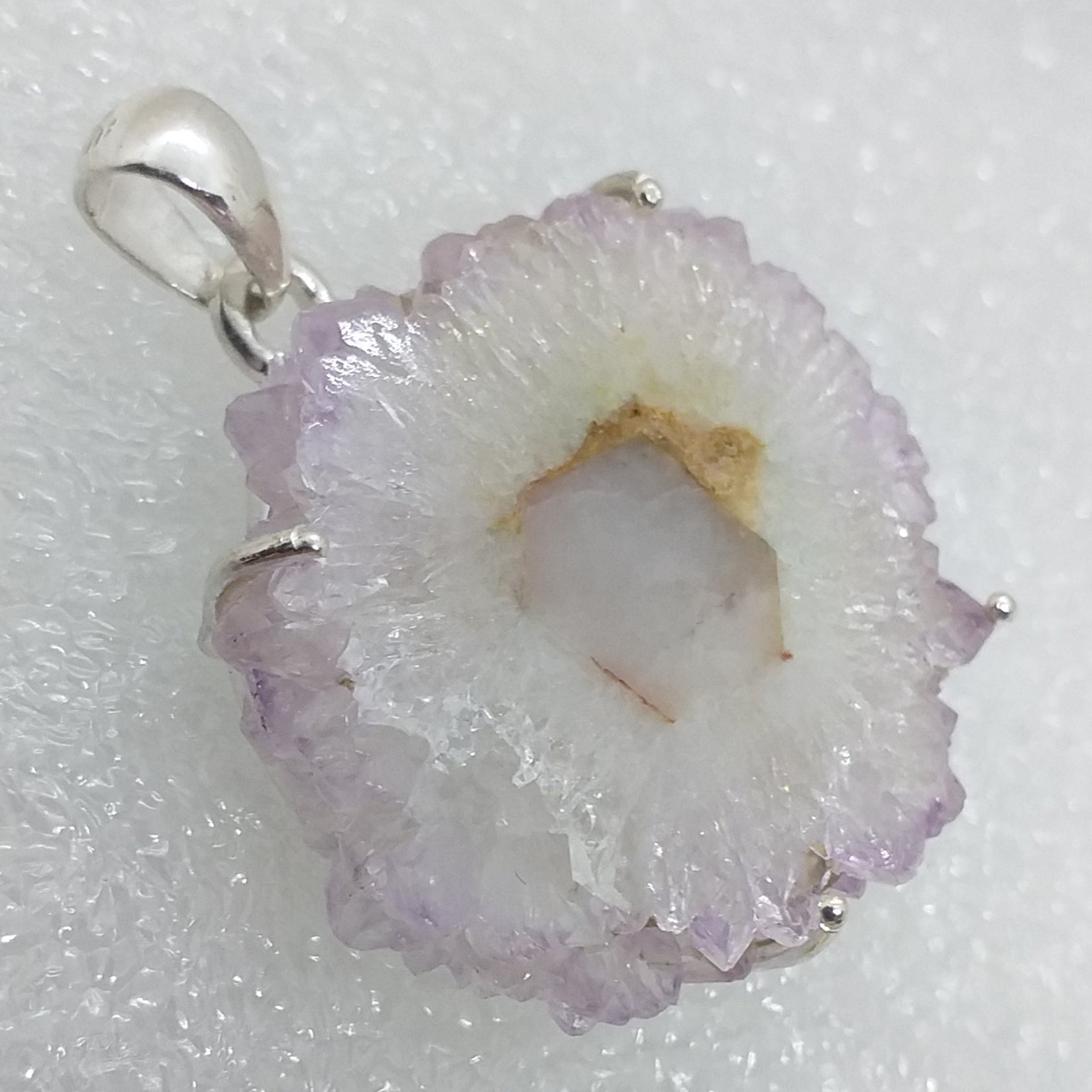 AMETHYST Stalaktit "Rose de France" Anhänger 925 Sterling Silber