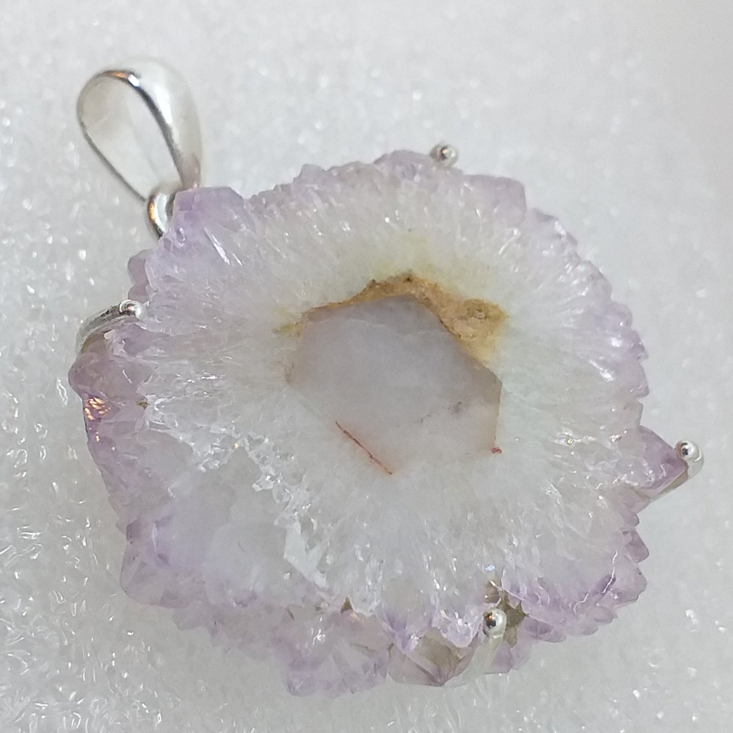 AMETHYST Stalaktit "Rose de France" Anhänger 925 Sterling Silber