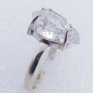 HERKIMER DIAMANT  Ring Gr. 17  925 Sterling Silber