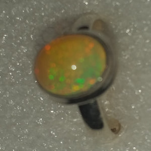 Kristallopal echter Natur Opal Vollopal Ring Gr. 18 925 Silber 12x10mm