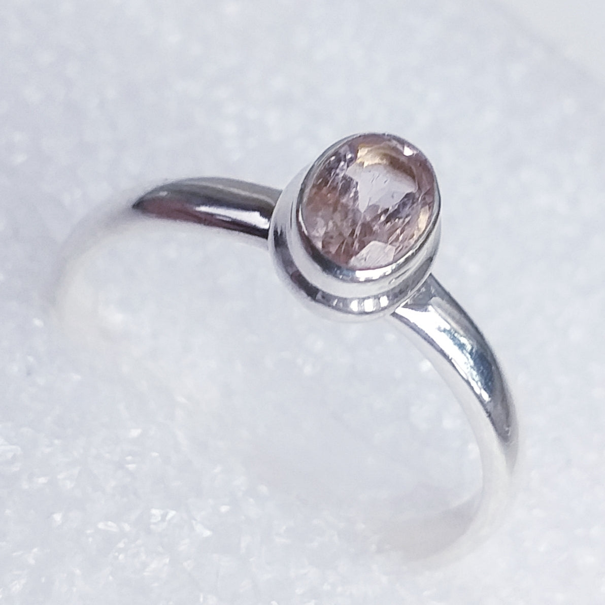 MORGANIT facett. rosa Beryll Ring Gr. 18 925 Silber