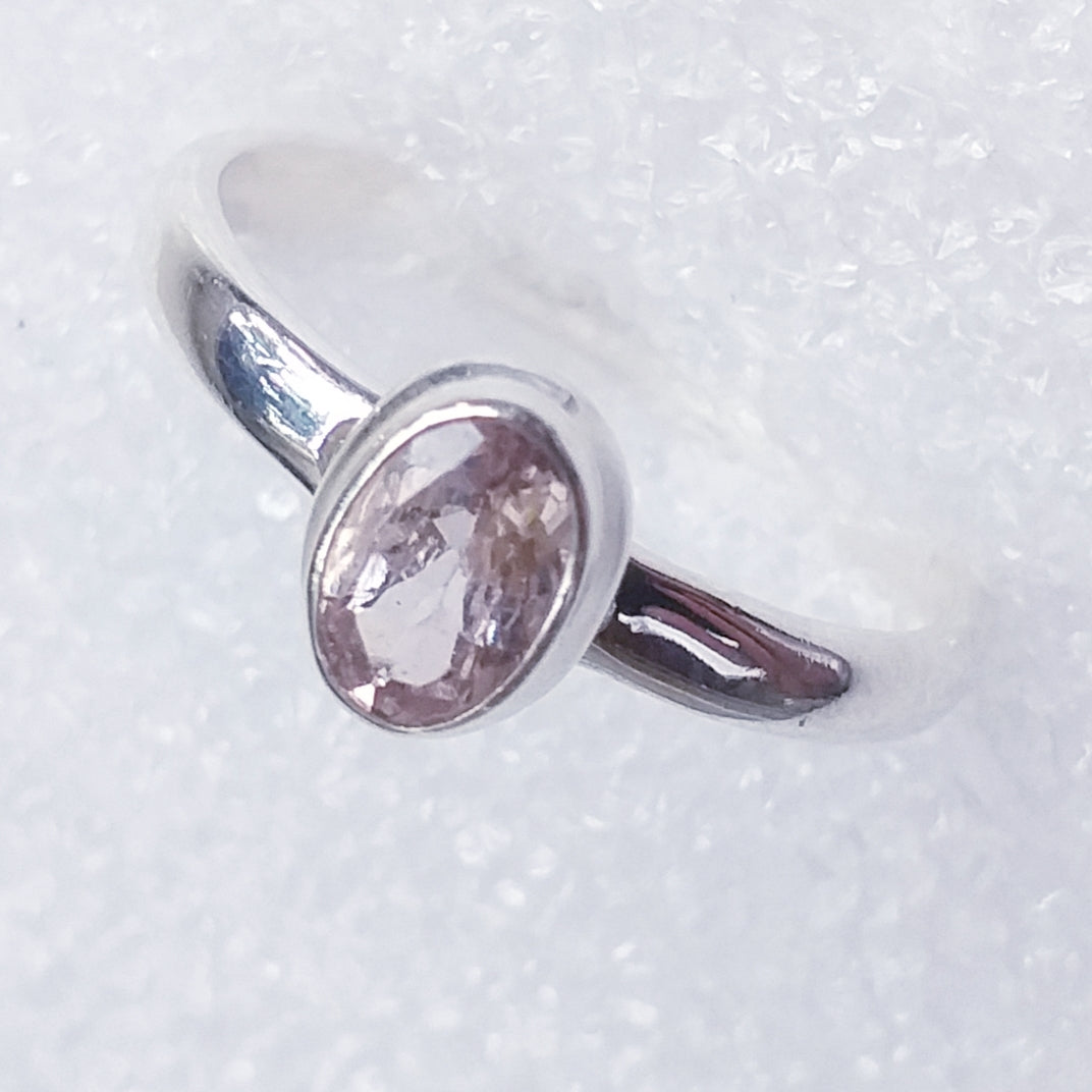 MORGANIT facett. rosa Beryll Ring Gr. 18 925 Silber