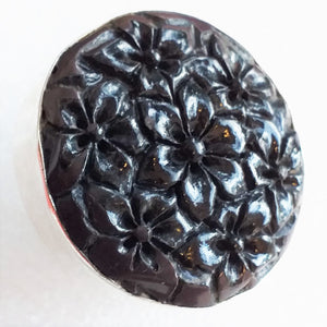 schwarzer ONYX Ring Gr. 19 925 Silber RIESIG 31mm GRAVUR