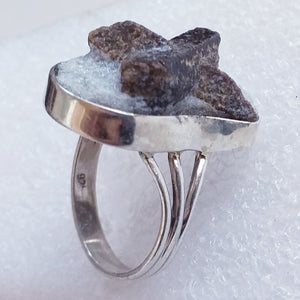 STAUROLITH Kreuzstein Ring Gr. 18 925 Sterling Silber