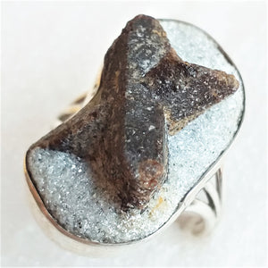 STAUROLITH Kreuzstein Ring Gr. 18 925 Sterling Silber