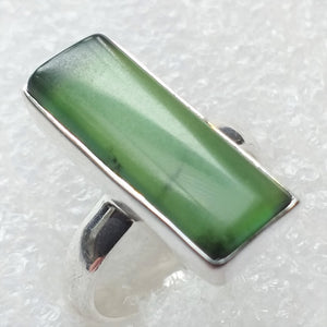 NEPHRIT Jade Ring Gr. 17 925 Silber