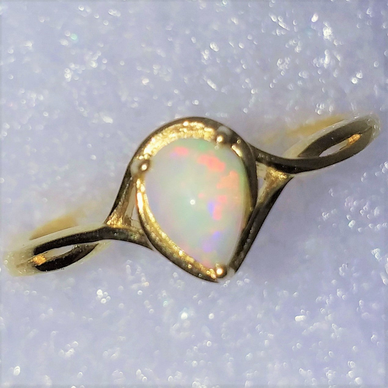 echter Natur OPAL Kristallopal Ring Gr. 20 925 Silber vergoldet