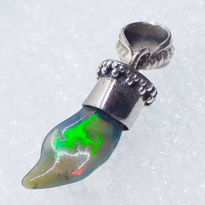 echter Natur OPAL Kristallopal schwarz  Anhänger 925 Silber