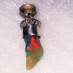 echter Natur OPAL Kristallopal schwarz  Anhänger 925 Silber