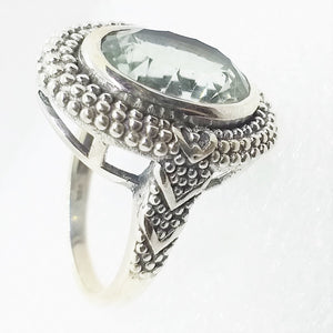 PRASIOLITH Ring Gr. 18 925 Silber grüner Amethyst