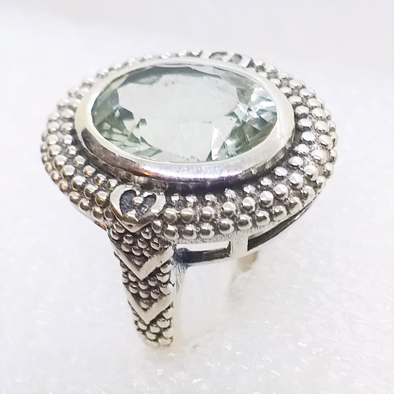 PRASIOLITH Ring Gr. 18 925 Silber grüner Amethyst