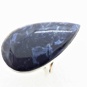 PIETERSIT Ring Gr. 18 25 Sterling Silber blauer Pietersit