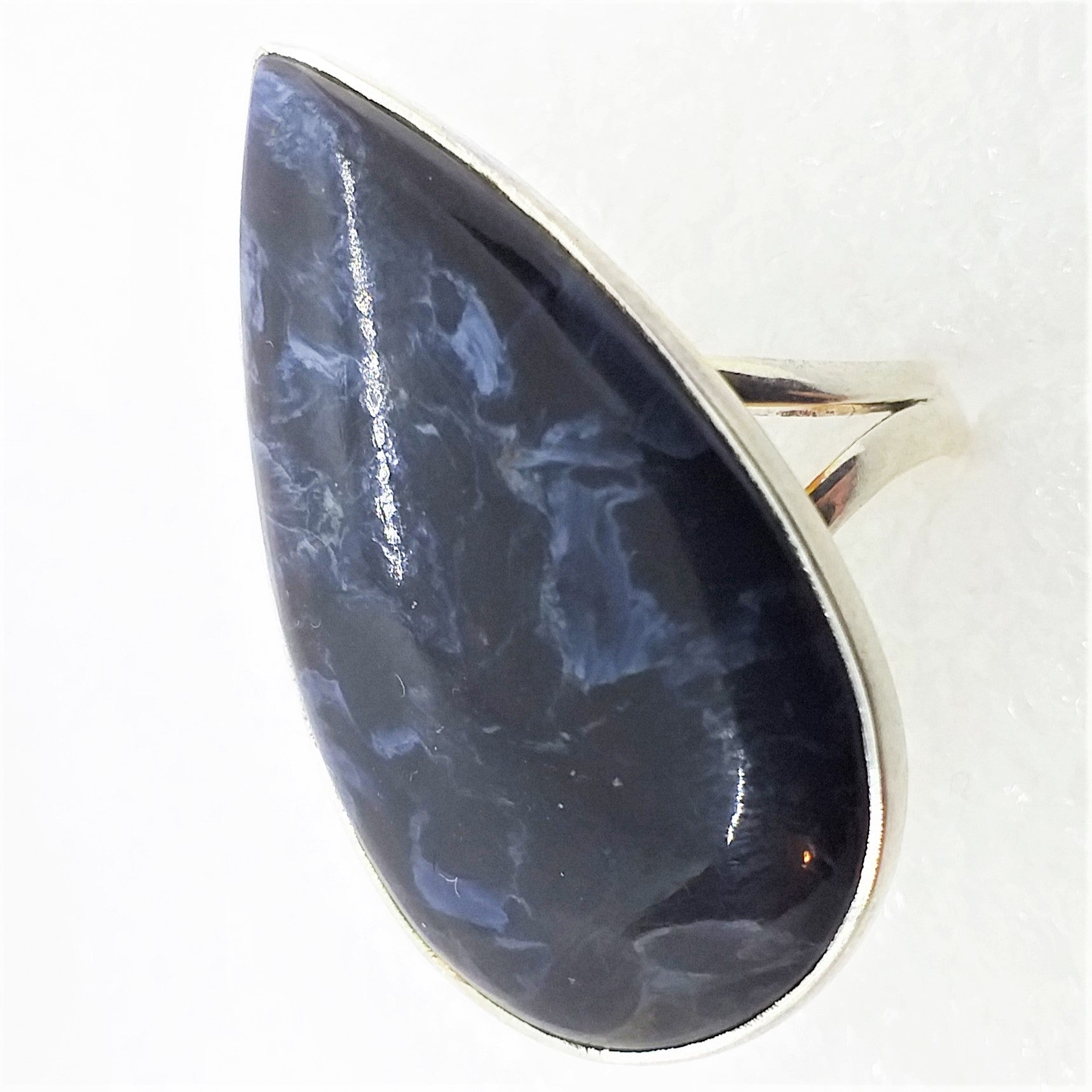 PIETERSIT Ring Gr. 18 25 Sterling Silber blauer Pietersit