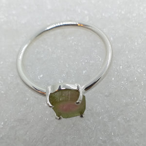 WASSERMELONEN TURMALIN  Ring Gr. 17 925 Silber Wassermelonenturmalin