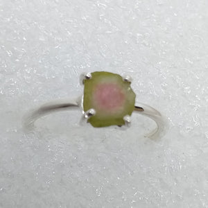 WASSERMELONEN TURMALIN  Ring Gr. 17 925 Silber Wassermelonenturmalin