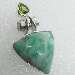 VARISCIT Variszit Peridot Anhänger 925 Sterling Silber