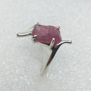 ROSA TURMALIN Ring Gr. 16,5 925 Silber Rohstein pink Rubellit