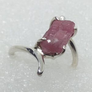 ROSA TURMALIN Ring Gr. 16,5 925 Silber Rohstein pink Rubellit