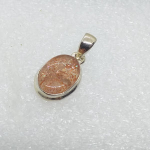 SONNENSTEIN Anhänger 925 Sterling Silber Oligoklas