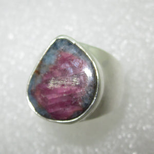 RUBINFUCHSIT mit Kyanit Ring Gr. 17 925 Silber