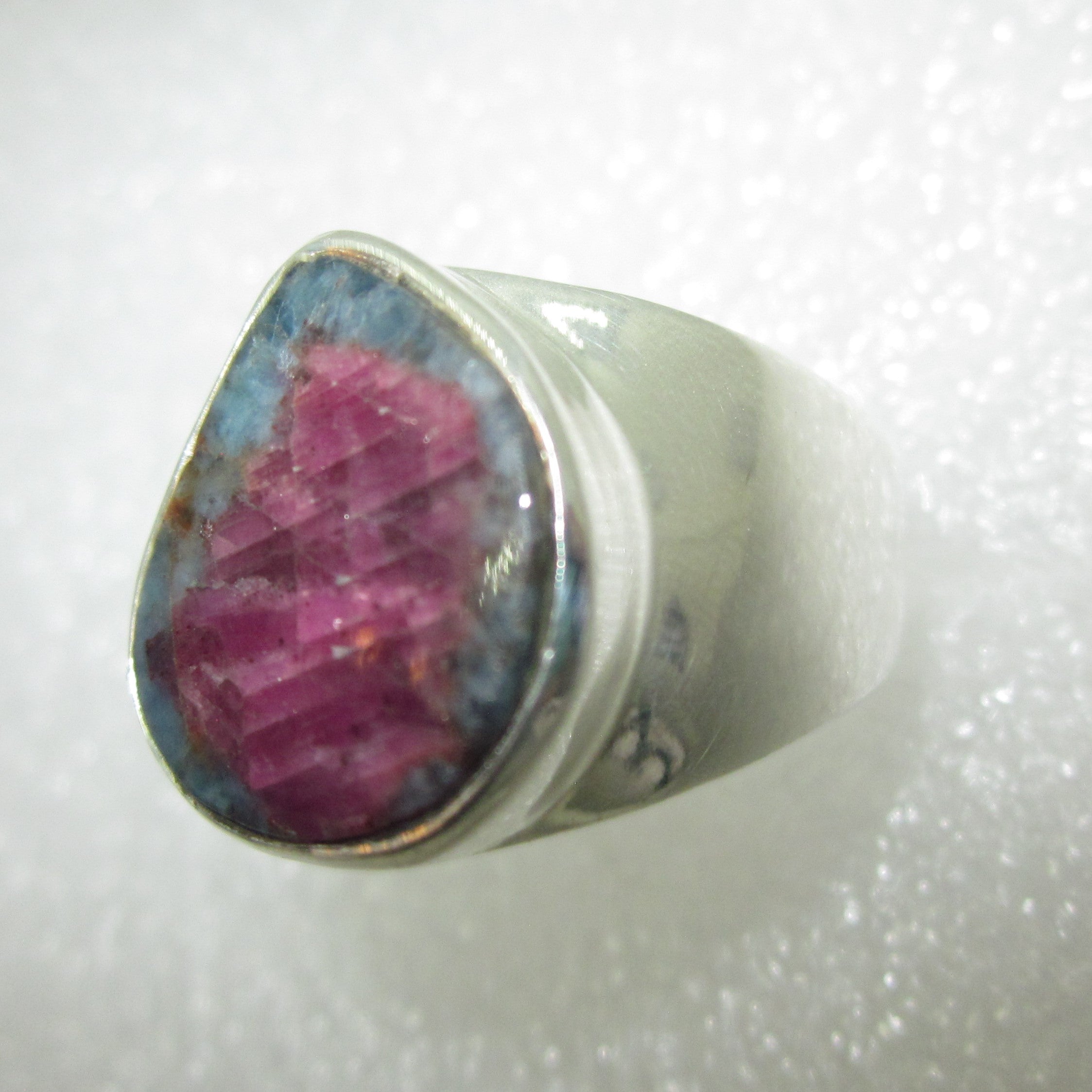 RUBINFUCHSIT mit Kyanit Ring Gr. 17 925 Silber