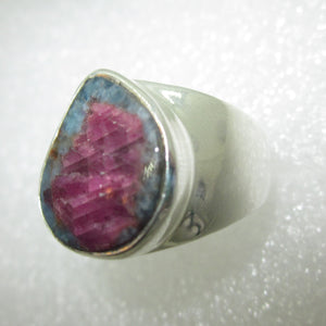 RUBINFUCHSIT mit Kyanit Ring Gr. 17 925 Silber