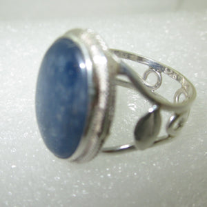 KYANIT blau Ring Gr. 17 925 Sterling Silber oval