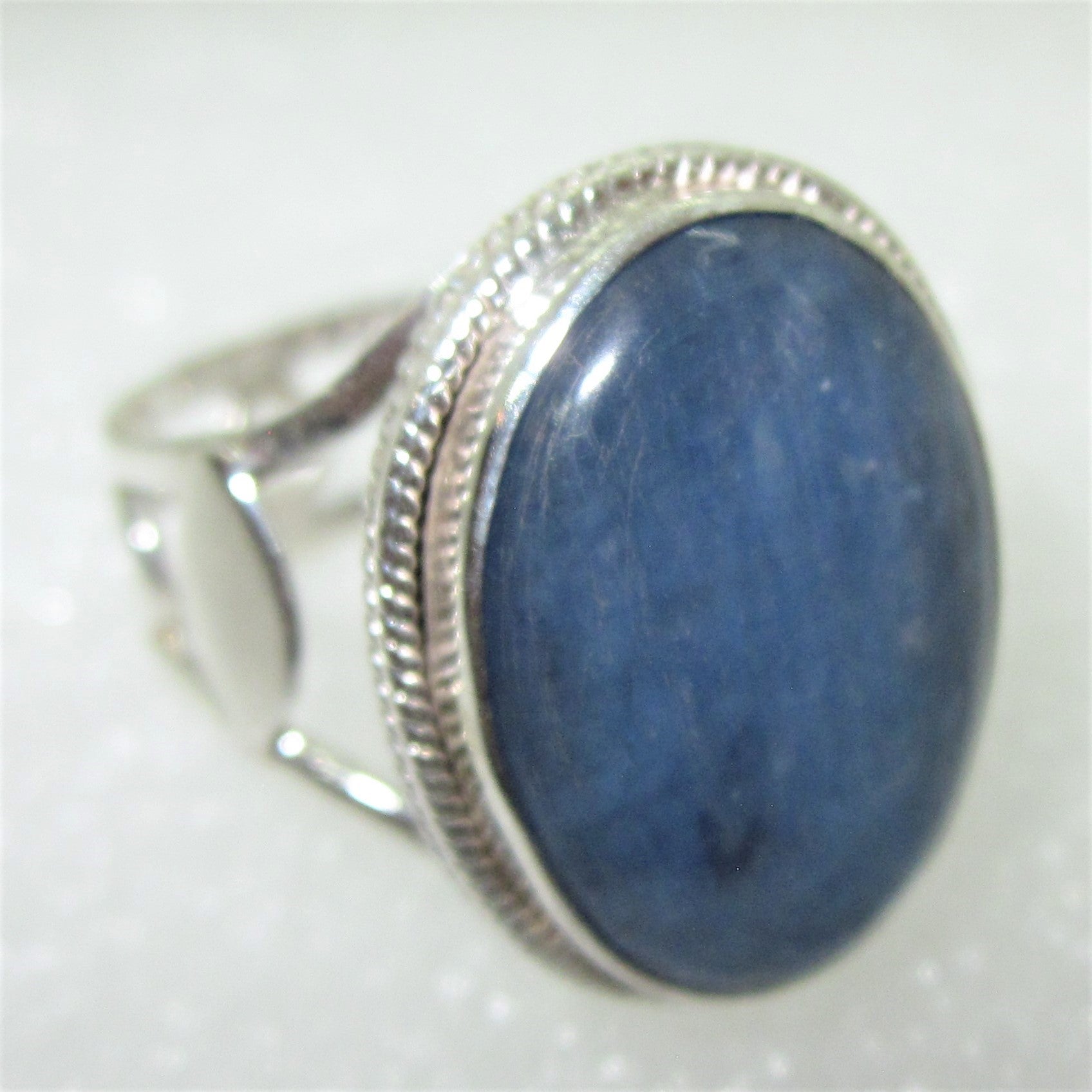 KYANIT blau Ring Gr. 17 925 Sterling Silber oval