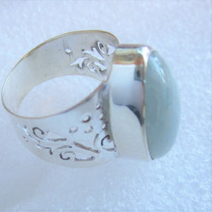 AQUAMARIN Ring Gr. 16 925 Silber Beryll