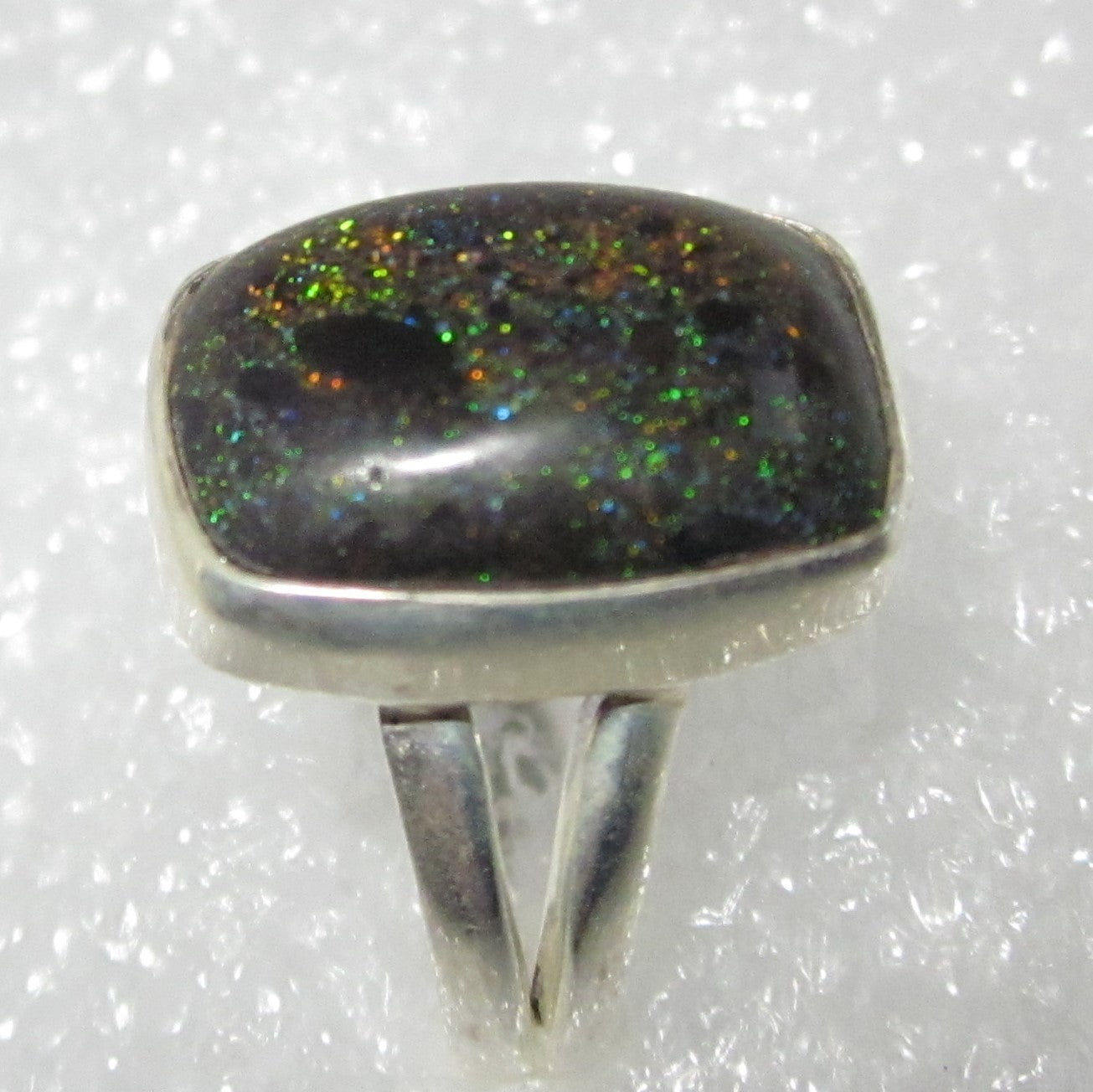 echter Natur SCHWARZER HONDURAS MATRIX OPAL Ring Gr. 16  925 Silber