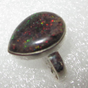 SCHWARZER HONDURAS MATRIX OPAL Ring Gr. 18 925 Silber