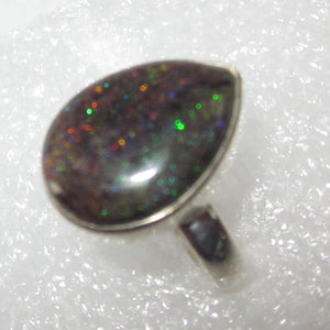 SCHWARZER HONDURAS MATRIX OPAL Ring Gr. 18 925 Silber