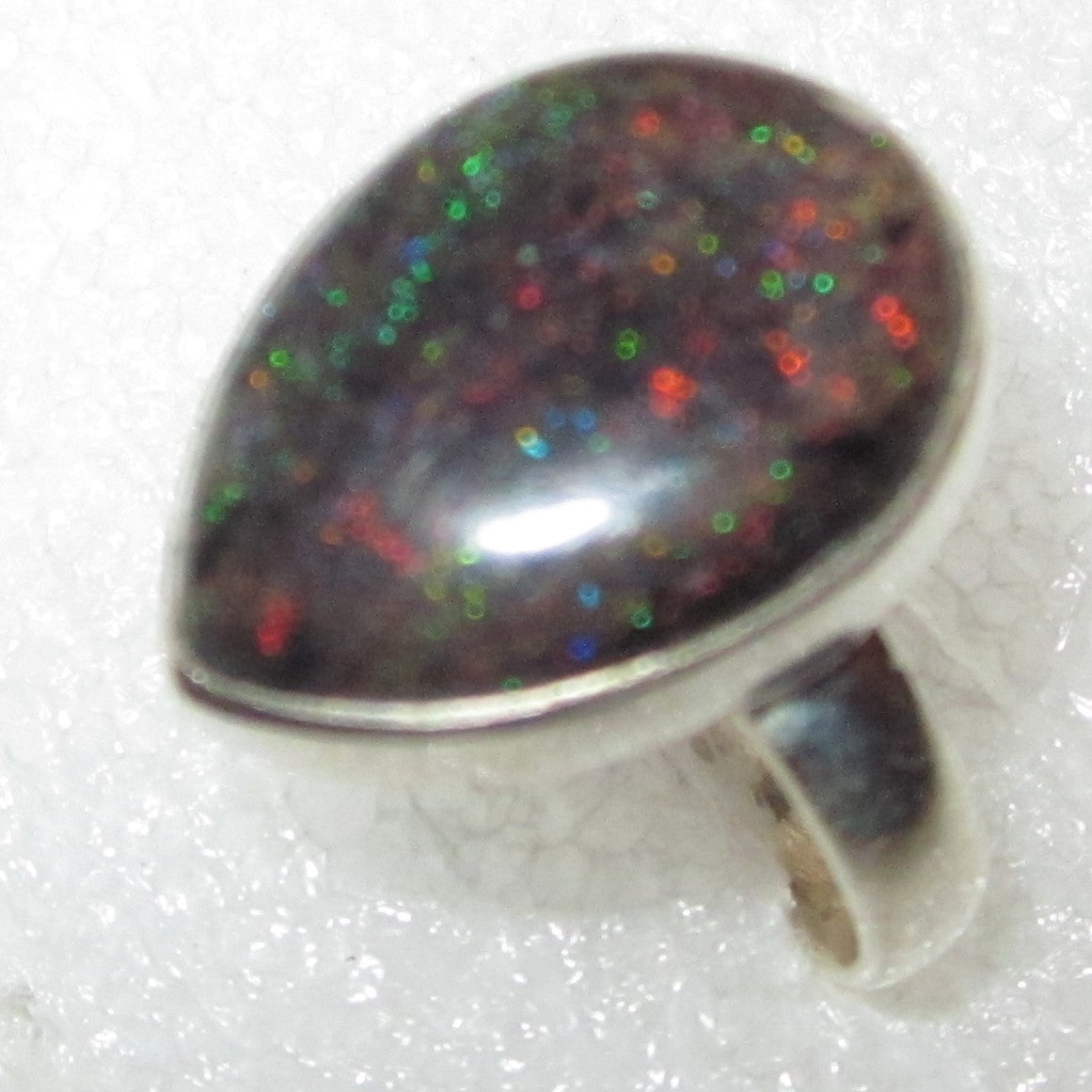 SCHWARZER HONDURAS MATRIX OPAL Ring Gr. 18 925 Silber